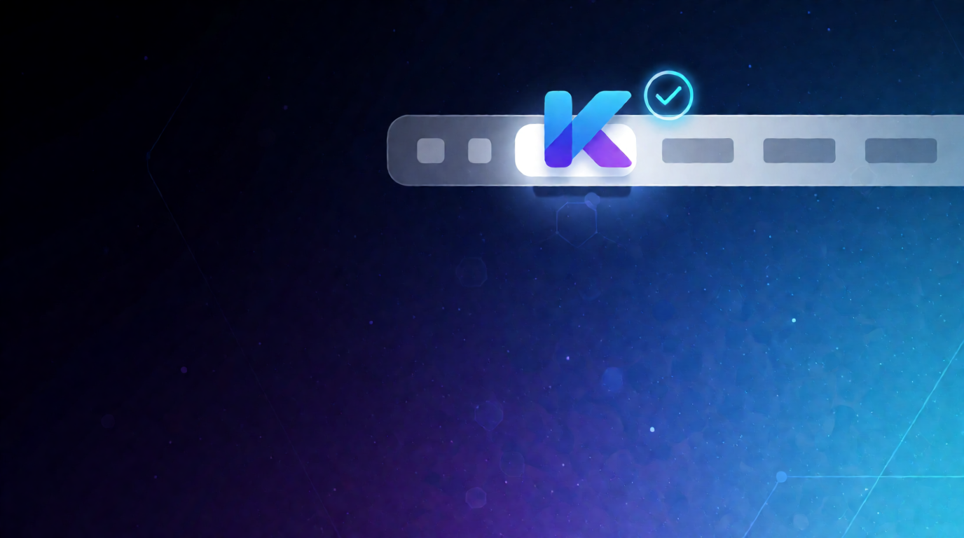 Keplr Wallet browser extension logo pinned with a verification checkmark on a minimalist cosmic-blue background.